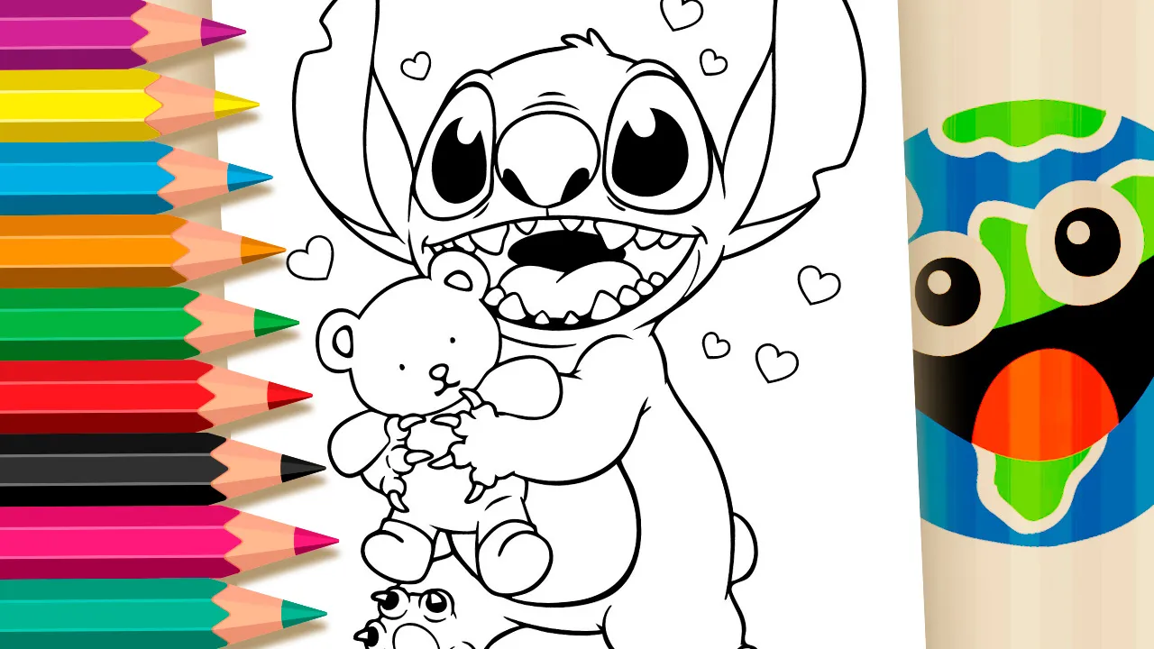 Desenho para Colorir Stitch ama Bobbie Goods – Pinte no Site ou Imprimir Grátis!