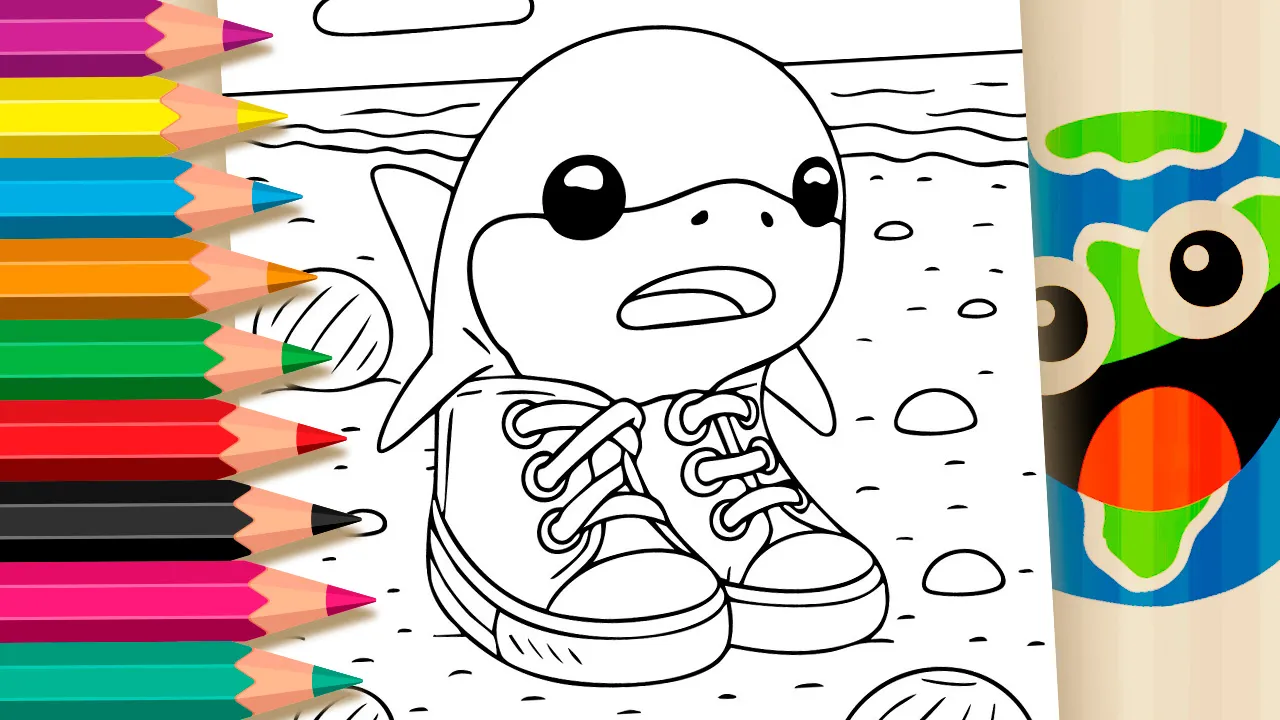 Desenho de Tralalero Tralala Bebê para colorir - personagem do jogo Roube um Brainrot no Roblox - imprimir PDF ou colorir online grátis