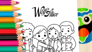 Desenho para colorir Wolf Alice para Colorir | Pinte a Banda em Estilo Kawaii!