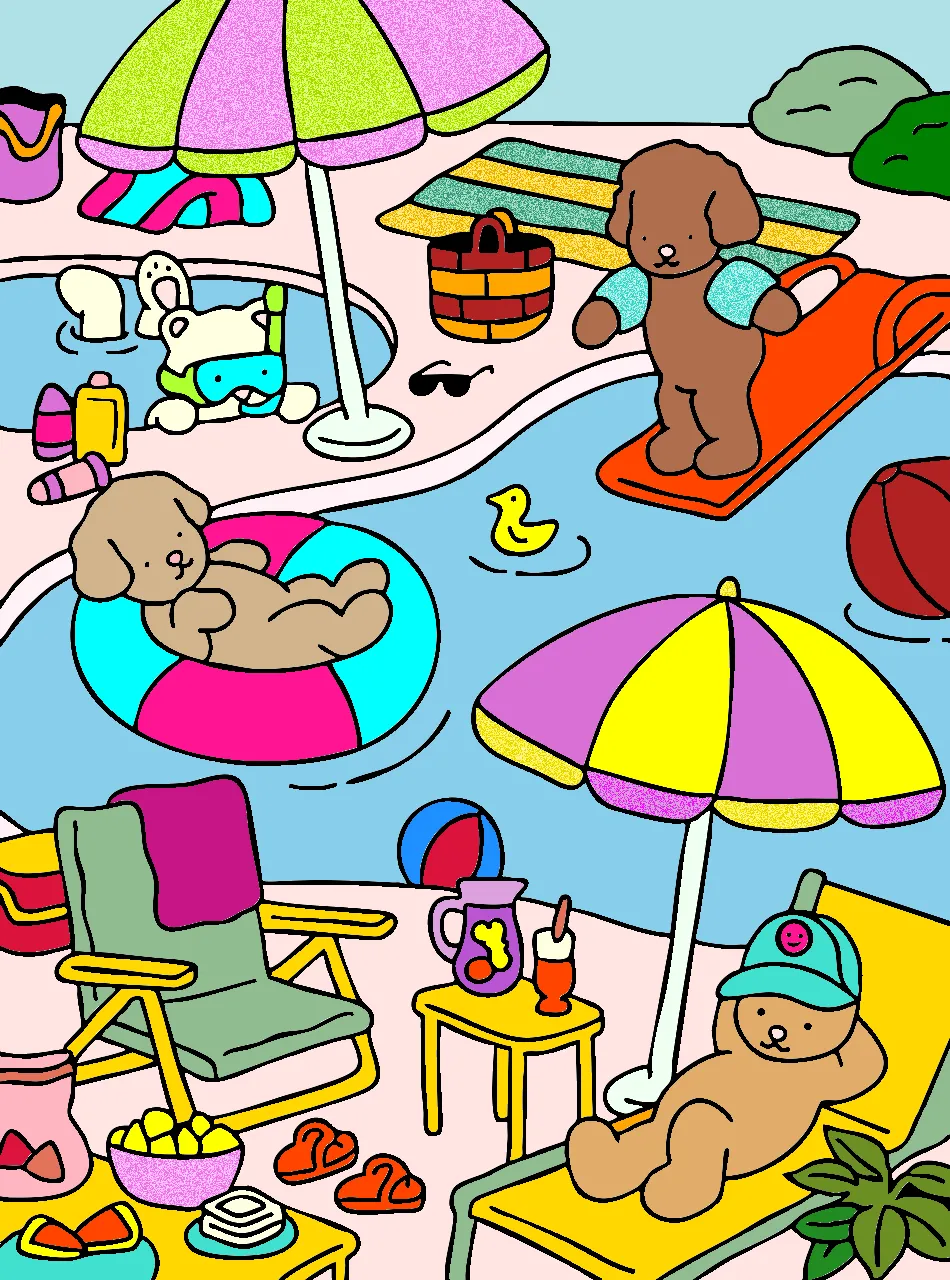 Dia de piscina – Desenho Colorido Online para Pintar e Imprimir | Jogo de Colorir Grátis no Mundo dos Jogos - Imagem Destacada