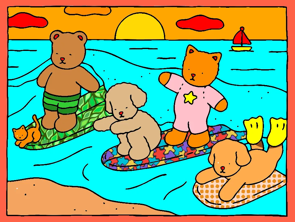 dia de surfe – Desenho Colorido Online para Pintar e Imprimir | Jogo de Colorir Grátis no Mundo dos Jogos - Imagem Destacada