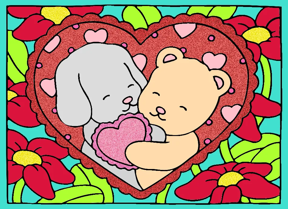 Dias do namorados – Desenho Colorido Online para Pintar e Imprimir | Jogo de Colorir Grátis no Mundo dos Jogos - Imagem Destacada