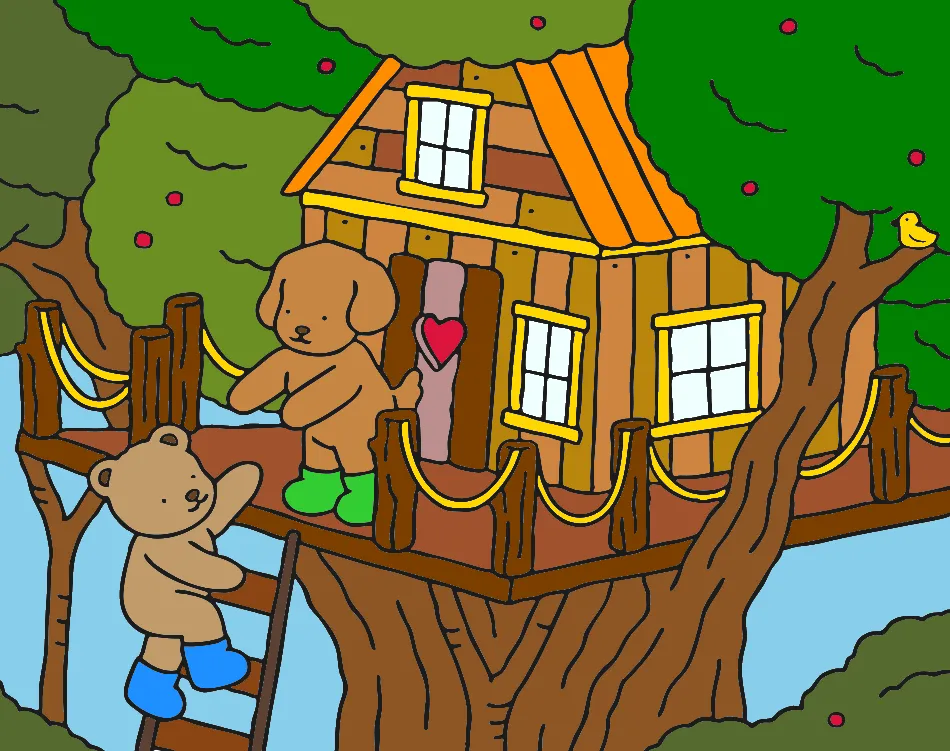 Doce casa na árvore – Desenho Colorido Online para Pintar e Imprimir | Jogo de Colorir Grátis no Mundo dos Jogos - Imagem Destacada