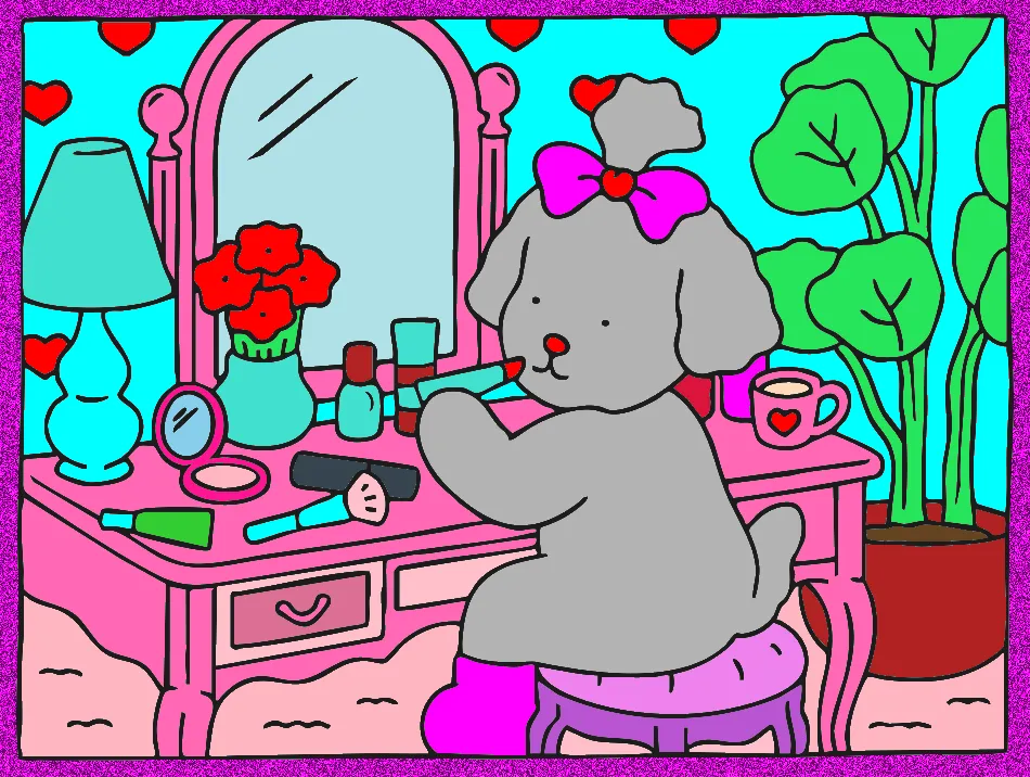 eu fazendo maquiagem – Desenho Colorido Online para Pintar e Imprimir | Jogo de Colorir Grátis no Mundo dos Jogos - Imagem Destacada
