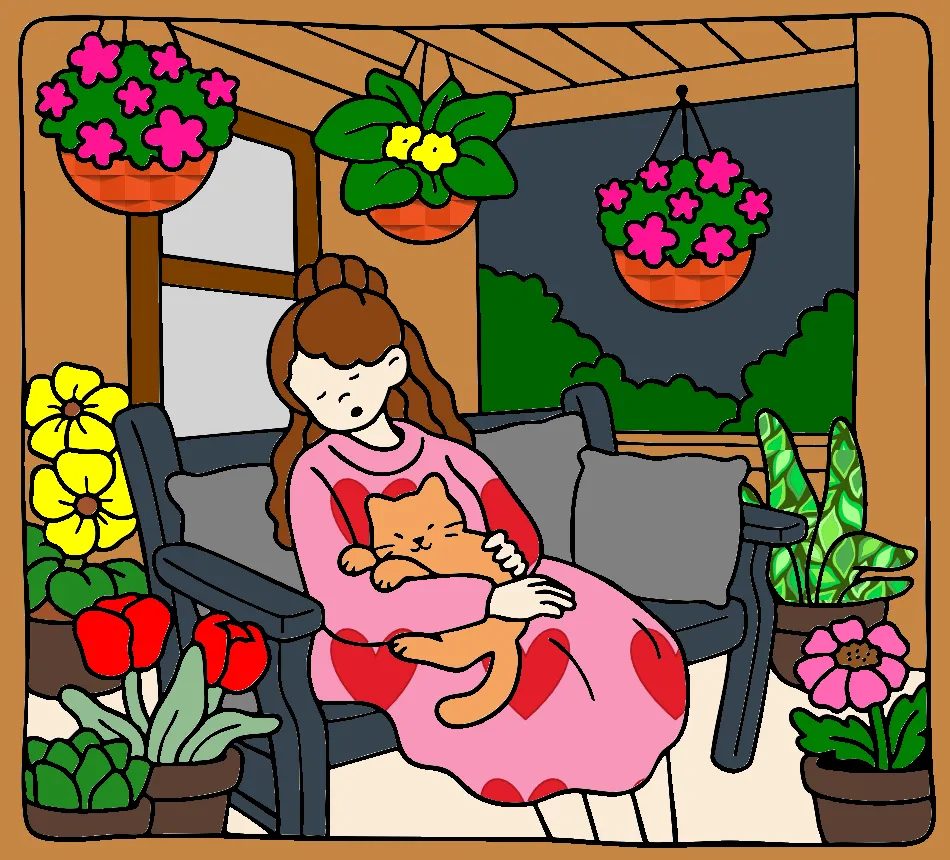 flores e gato – Desenho Colorido Online para Pintar e Imprimir | Jogo de Colorir Grátis no Mundo dos Jogos - Imagem Destacada