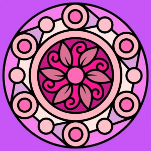 Mandala Rosa – Desenho Colorido Online para Pintar e Imprimir | Jogo de Colorir Grátis no Mundo dos Jogos