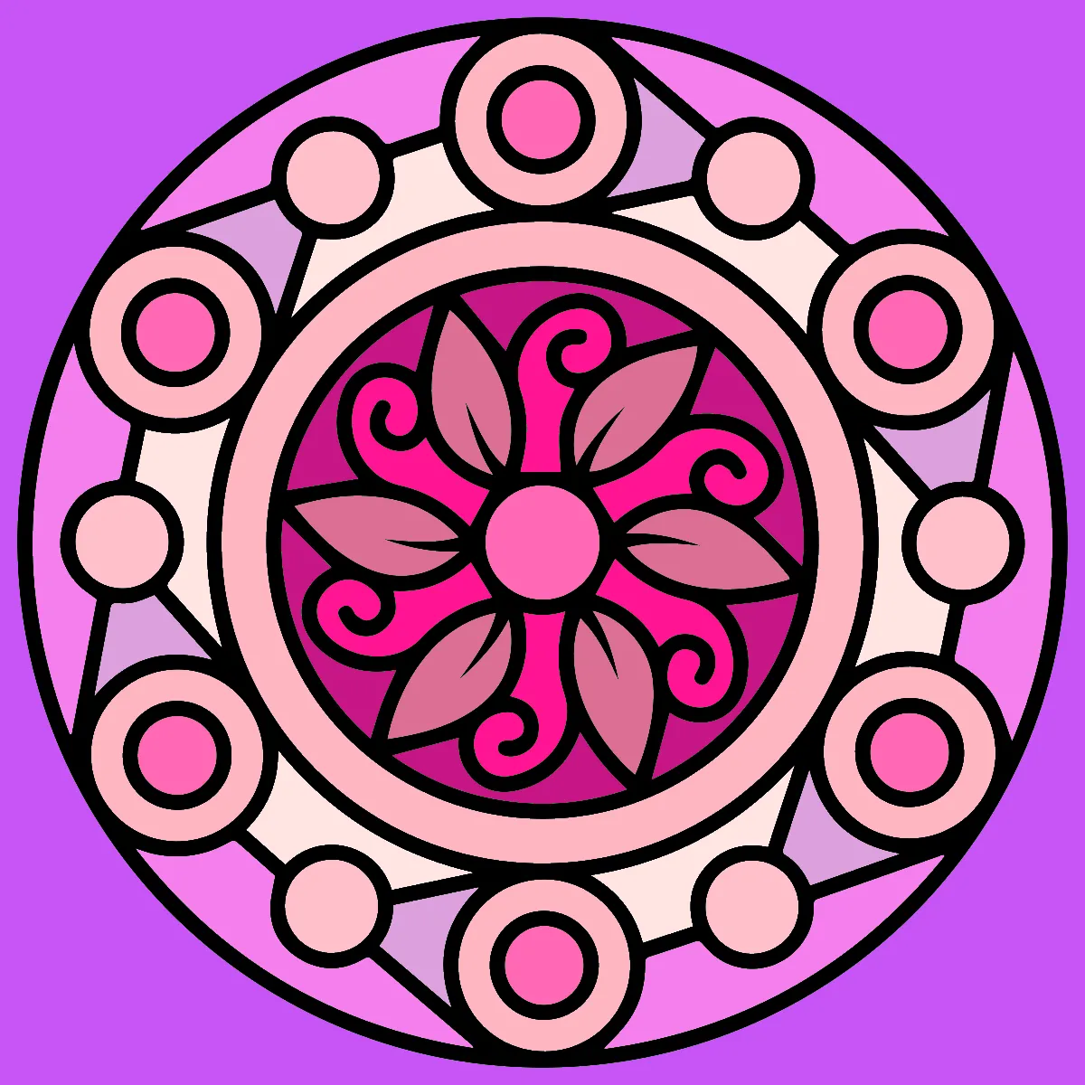 Mandala Rosa – Desenho Colorido Online para Pintar e Imprimir | Jogo de Colorir Grátis no Mundo dos Jogos - Imagem Destacada