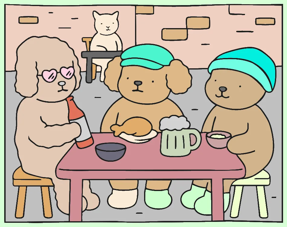 meus amigos – Desenho Colorido Online para Pintar e Imprimir | Jogo de Colorir Grátis no Mundo dos Jogos - Imagem Destacada