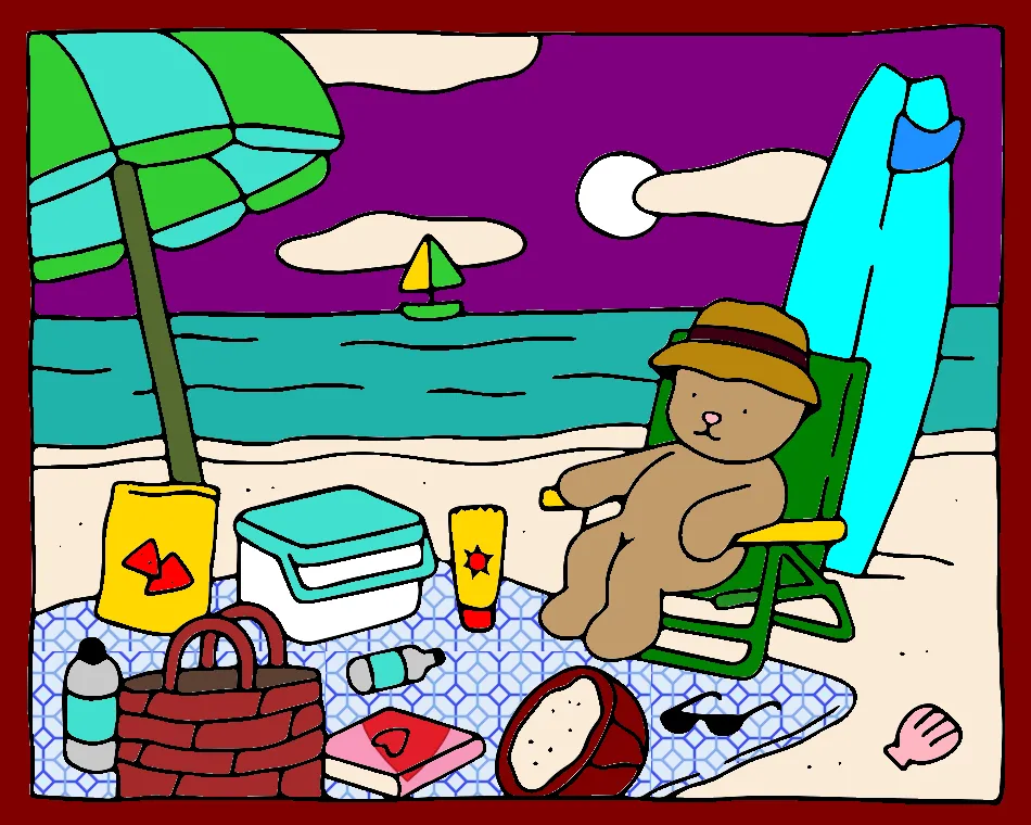 Minha praia de noite – Desenho Colorido Online para Pintar e Imprimir | Jogo de Colorir Grátis no Mundo dos Jogos - Imagem Destacada