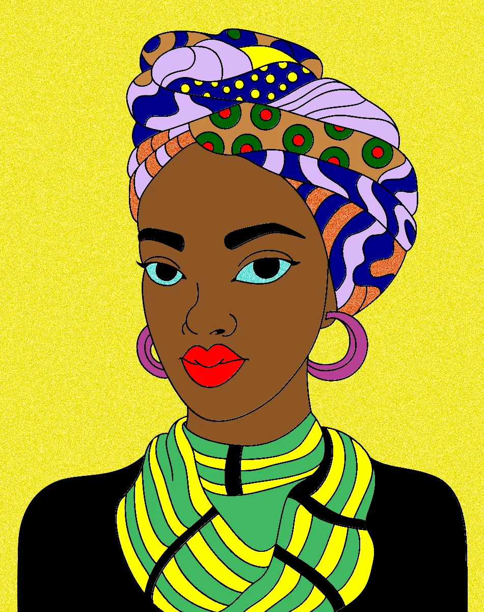 Mulher negra – Desenho Colorido Online para Pintar e Imprimir | Jogo de Colorir Grátis no Mundo dos Jogos - Imagem Destacada