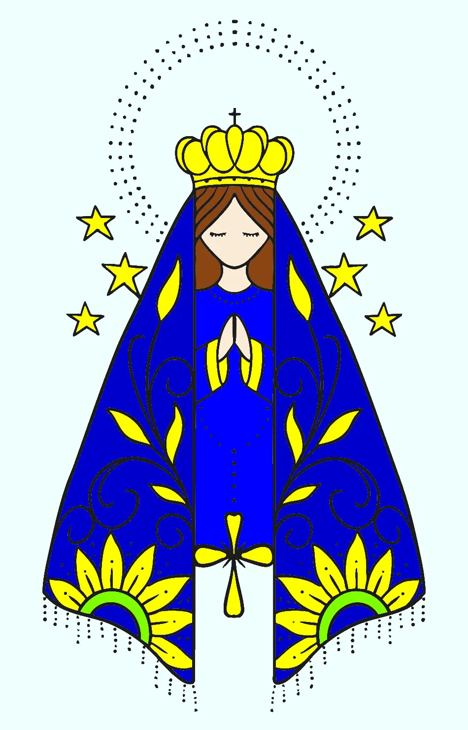 nossa senhora – Desenho Colorido Online para Pintar e Imprimir | Jogo de Colorir Grátis no Mundo dos Jogos - Imagem Destacada