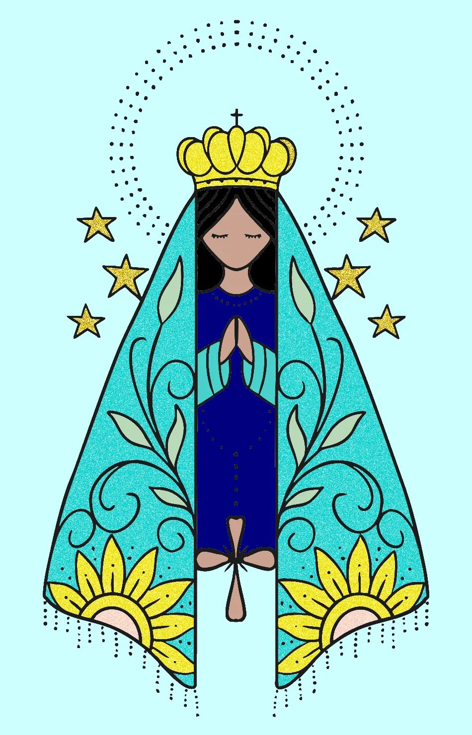 Nossa Senhora Aparecida – Desenho Colorido Online para Pintar e Imprimir | Jogo de Colorir Grátis no Mundo dos Jogos - Imagem Destacada