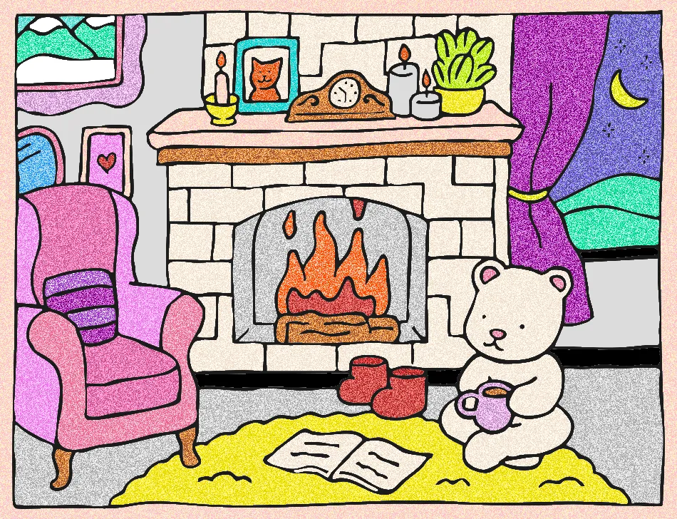 O urso vai descansar na fugera – Desenho Colorido Online para Pintar e Imprimir | Jogo de Colorir Grátis no Mundo dos Jogos - Imagem Destacada