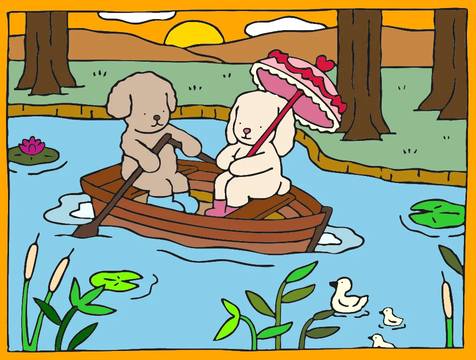 Passeio apaixonante – Desenho Colorido Online para Pintar e Imprimir | Jogo de Colorir Grátis no Mundo dos Jogos - Imagem Destacada