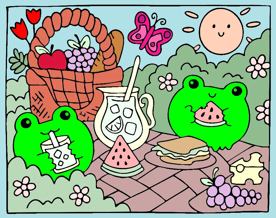 sapos fofos – Desenho Colorido Online para Pintar e Imprimir | Jogo de Colorir Grátis no Mundo dos Jogos - Imagem Destacada