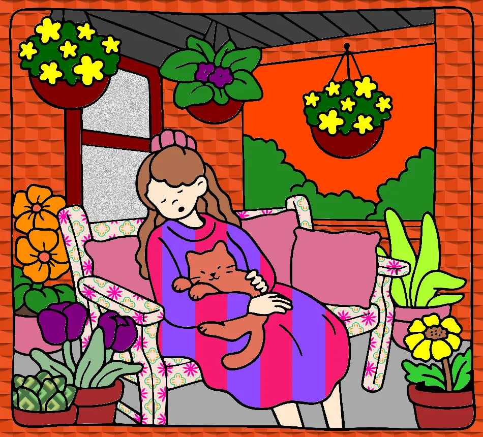 soneca comm gato – Desenho Colorido Online para Pintar e Imprimir | Jogo de Colorir Grátis no Mundo dos Jogos - Imagem Destacada