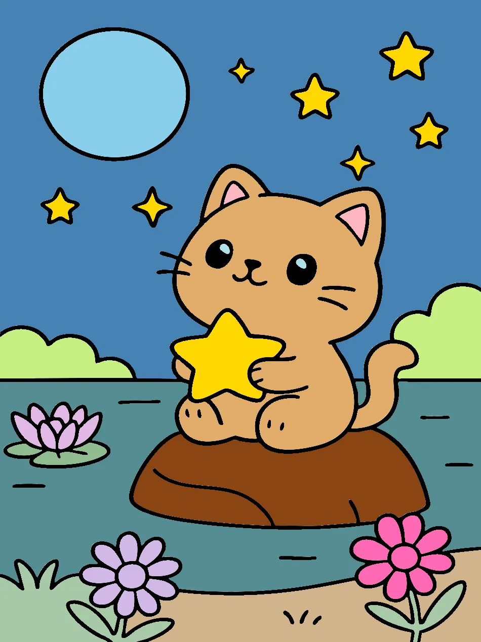 Sonhando no mundo da lua!! – Desenho Colorido Online para Pintar e Imprimir | Jogo de Colorir Grátis no Mundo dos Jogos - Imagem Destacada