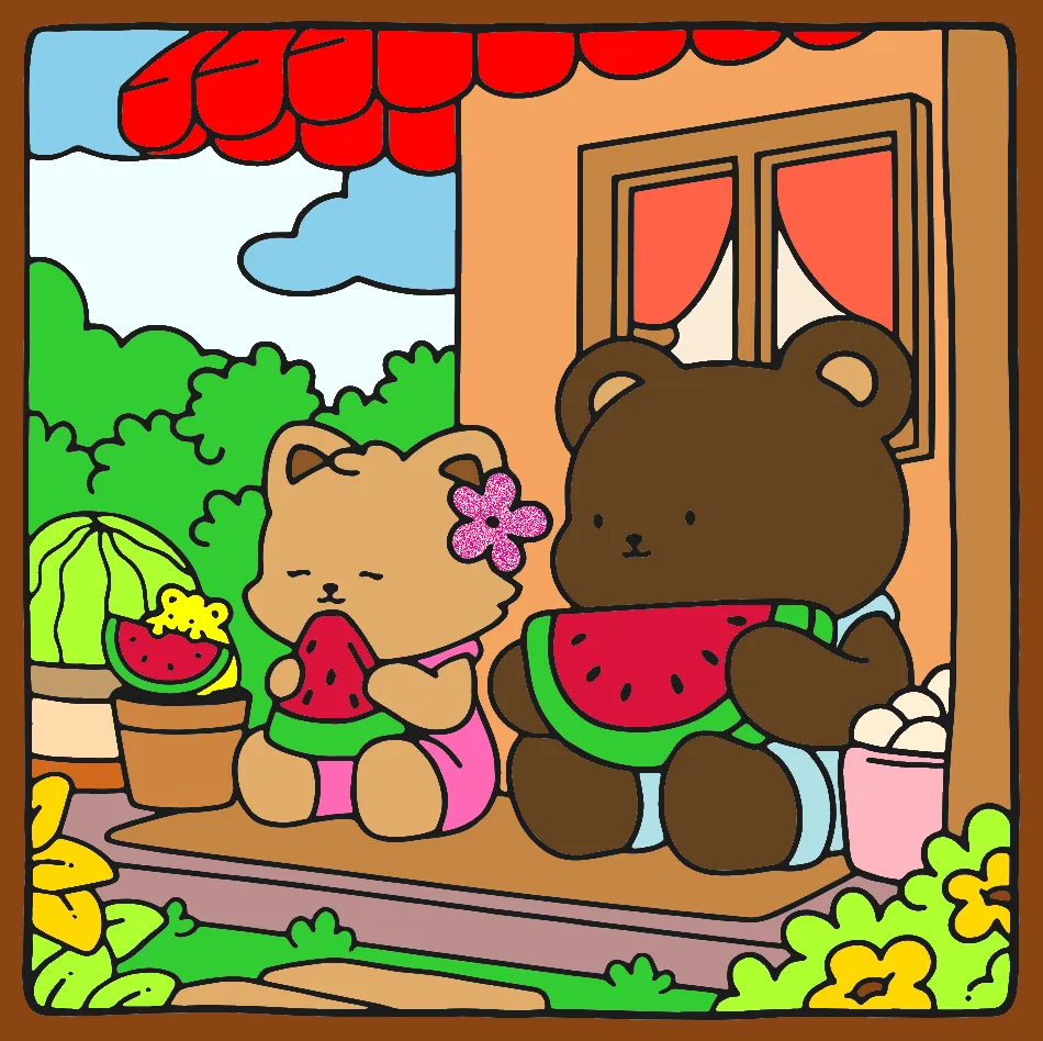 Tarde com amigos – Desenho Colorido Online para Pintar e Imprimir | Jogo de Colorir Grátis no Mundo dos Jogos - Imagem Destacada