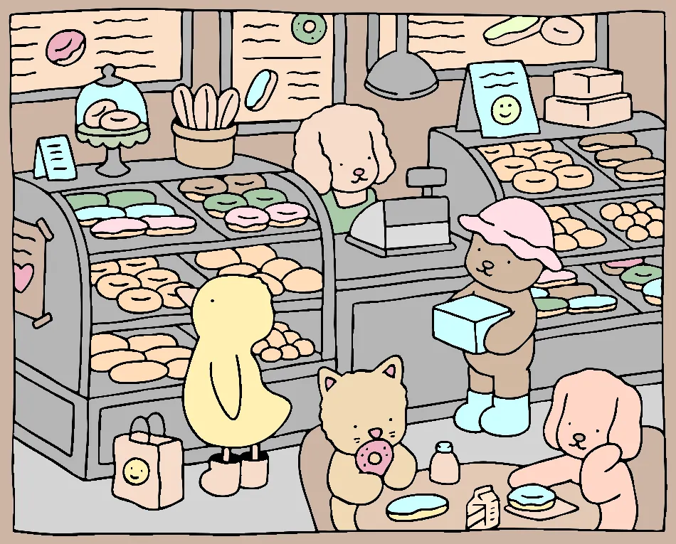 um dia na padaria – Desenho Colorido Online para Pintar e Imprimir | Jogo de Colorir Grátis no Mundo dos Jogos - Imagem Destacada