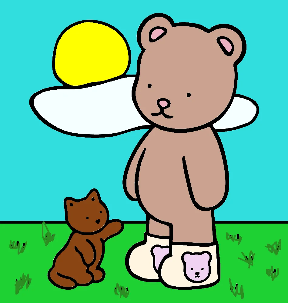 ursinho bibi e gatinho lime – Desenho Colorido Online para Pintar e Imprimir | Jogo de Colorir Grátis no Mundo dos Jogos - Imagem Destacada