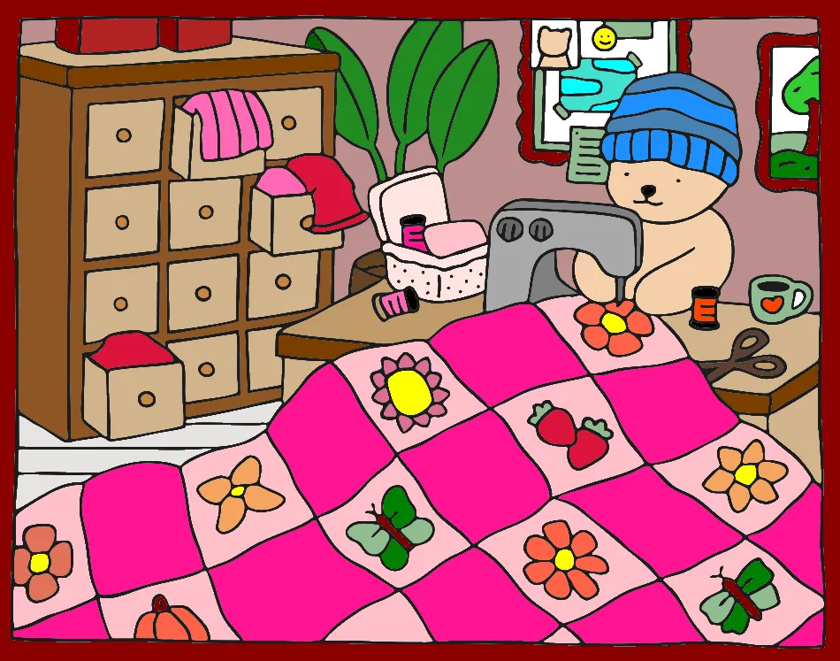 Urso costureiro – Desenho Colorido Online para Pintar e Imprimir | Jogo de Colorir Grátis no Mundo dos Jogos - Imagem Destacada