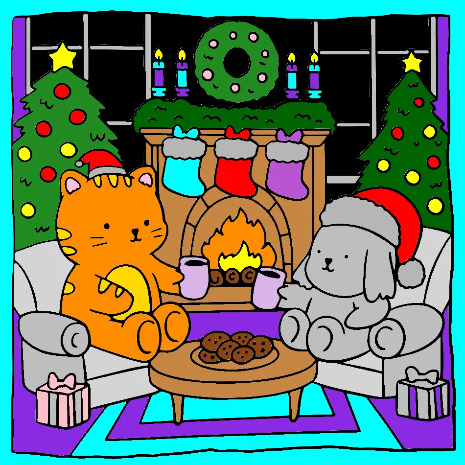a noite de natal 🎅 – Desenho Colorido Online para Pintar e Imprimir | Jogo de Colorir Grátis no Mundo dos Jogos - Imagem Destacada