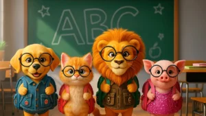 A sala de aula mais animal de todas. Tão fofa em português quanto cute em inglês.