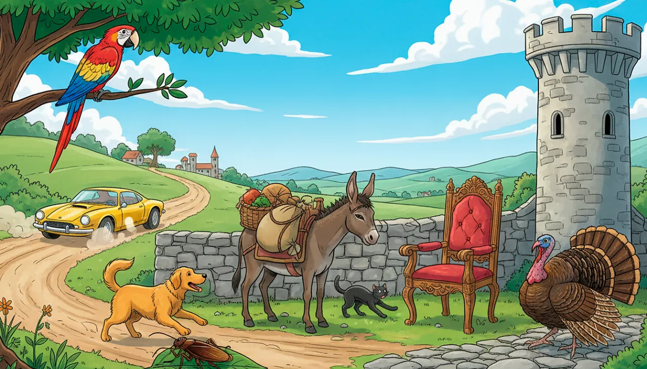 O que o burro, o cachorro e a torre tem em comum?