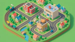 Na cidade, cada coisa tem seu devido lugar.