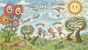 Uma paisagem mágica e cheia de energia onde tudo está em constante movimento e ação!