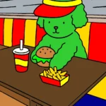 Cachorro no McDonald’s – Desenho Colorido Online para Pintar e Imprimir | Jogo de Colorir Grátis no Mundo dos Jogos