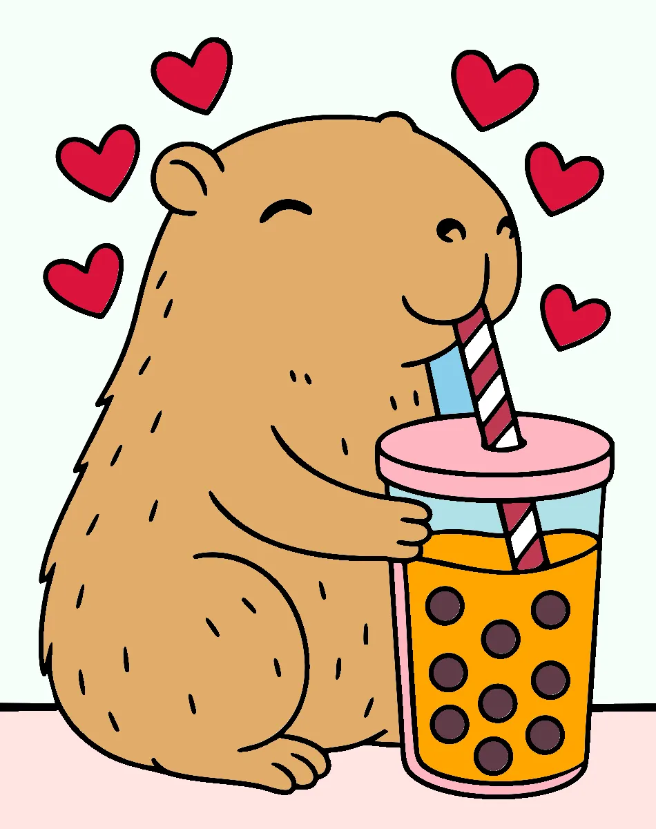 capivara cheia de corações – Desenho Colorido Online para Pintar e Imprimir | Jogo de Colorir Grátis no Mundo dos Jogos - Imagem Destacada