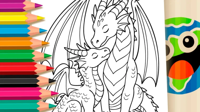 Desenho para colorir Desenho de Dragões Fofos para Colorir