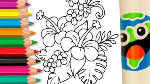Desenho para colorir Desenho de Lindo Buquê de Flores para Colorir