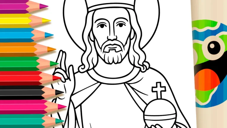 Desenho para colorir Desenho de Jesus Cristo Rei para Colorir