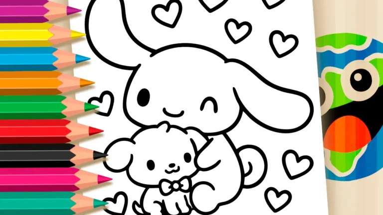 Desenho para colorir Desenho de Cinnamoroll e Cachorrinho para Colorir
