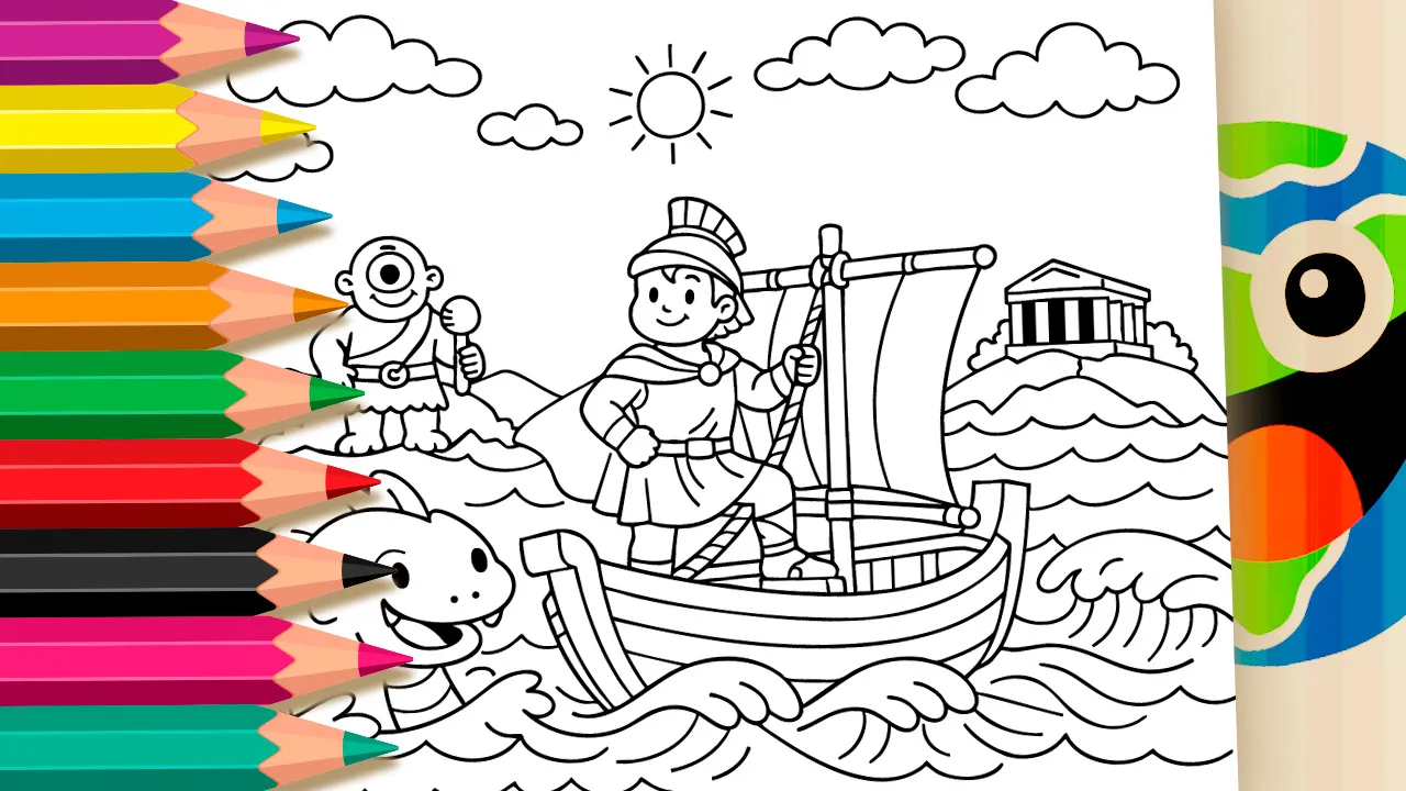 Desenho da Odisseia para Colorir