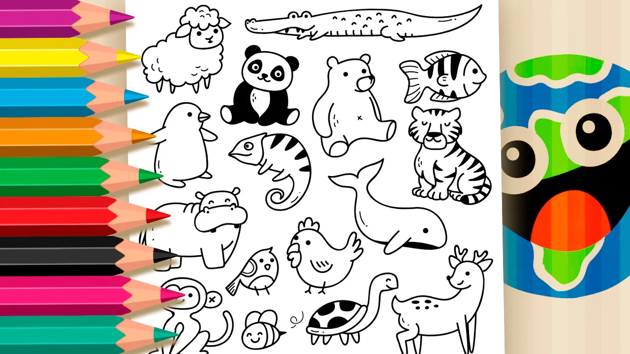 Desenhos de Animais Fofos para Colorir – Imprimir PDF Grátis ou Pintar Online!