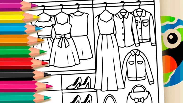 Desenho para colorir Desenho de Armário de Menina para Colorir