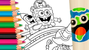 Desenho para colorir Desenho de Bob Esponja em Busca da Calça Quadrada para Colorir – Imprimir PDF ou Pintar Online