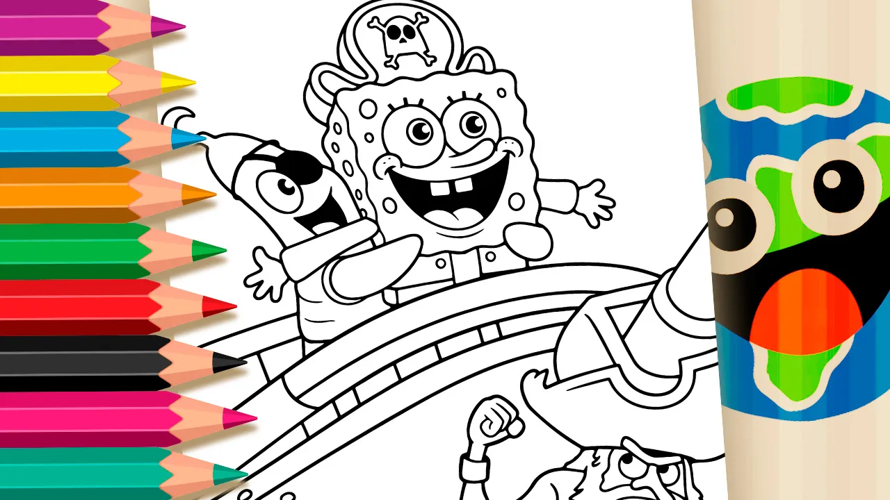 Desenho de Bob Esponja em Busca da Calça Quadrada para Colorir – Imprimir PDF ou Pintar Online