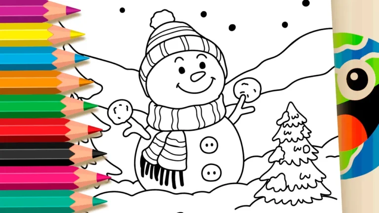 Desenho para colorir Desenho de Boneco de Neve de Natal para Colorir - Imprimir PDF Grátis ou Pintar Online!