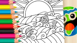 Desenho para colorir Desenho de Peixes no Mar para Colorir – Imprimir PDF ou Pintar Online