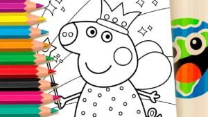 Desenho para colorir Desenho da Peppa Pig Fada Princesa para Colorir