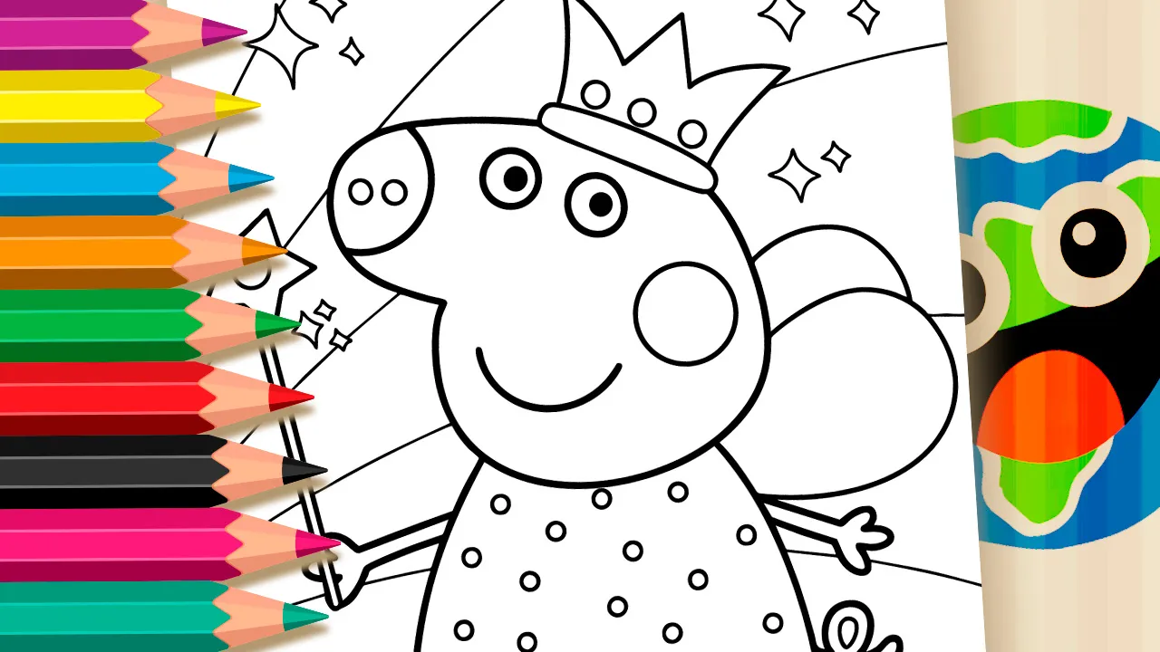 Desenho da Peppa Pig Fada Princesa para Colorir (PDF e Online)