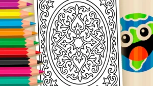 Desenho para colorir Desenho de Tapete Persa Mágico para Colorir