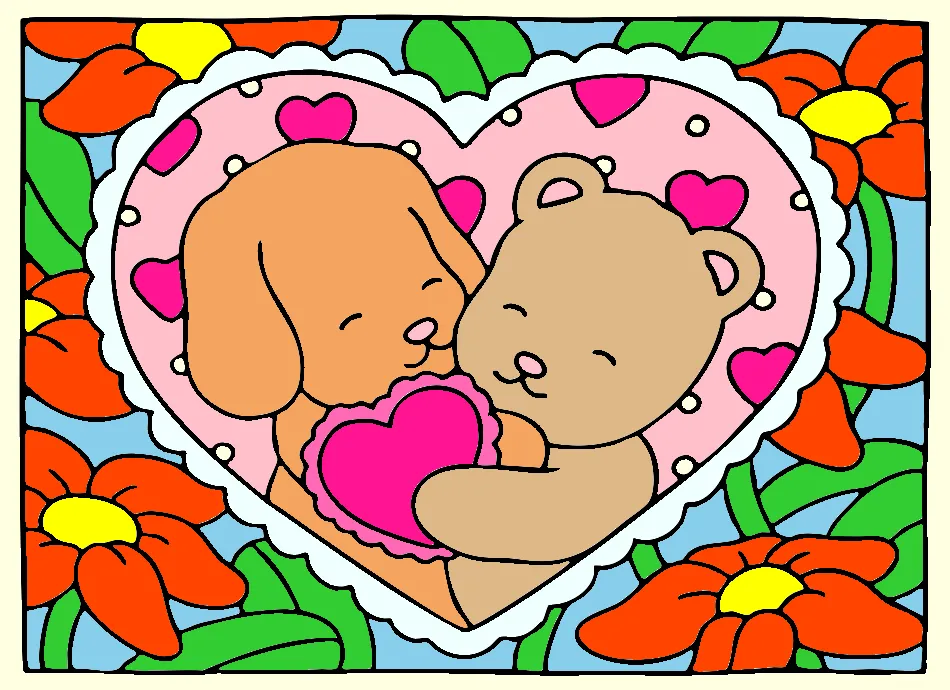 Feliz dia dos namorados 🩷🩵 – Desenho Colorido Online para Pintar e Imprimir | Jogo de Colorir Grátis no Mundo dos Jogos - Imagem Destacada