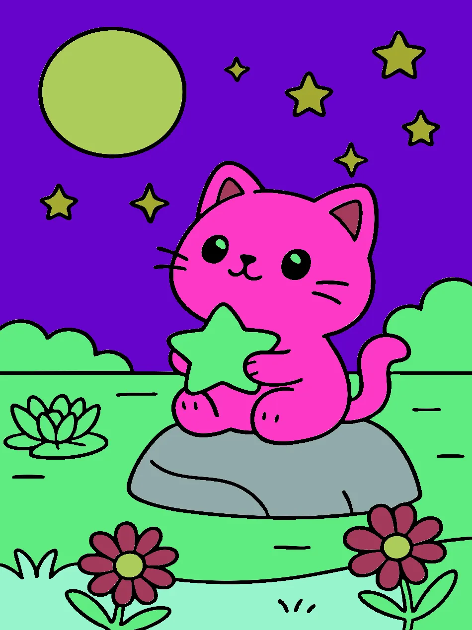 gato bonito – Desenho Colorido Online para Pintar e Imprimir | Jogo de Colorir Grátis no Mundo dos Jogos - Imagem Destacada