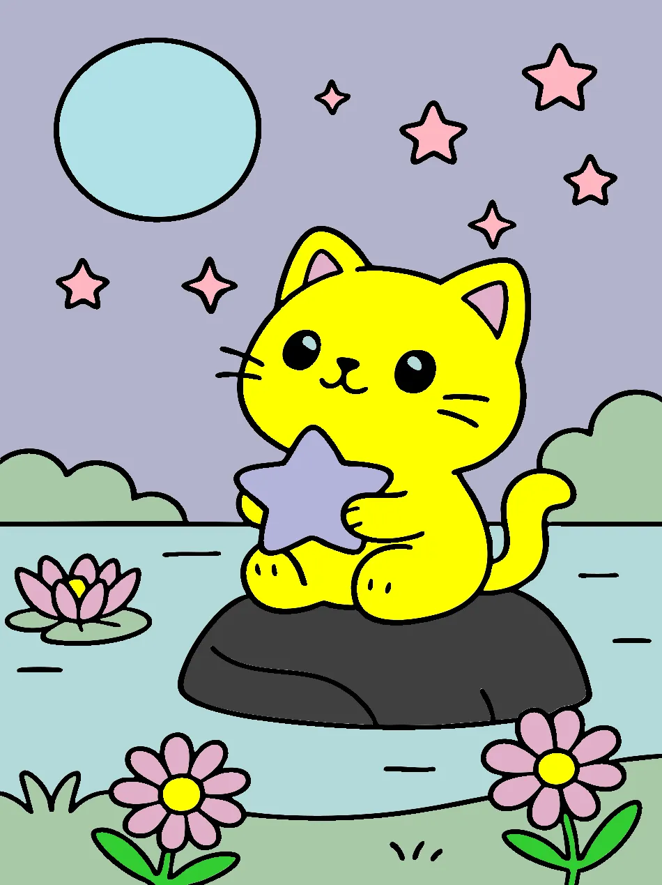 gato fofo – Desenho Colorido Online para Pintar e Imprimir | Jogo de Colorir Grátis no Mundo dos Jogos - Imagem Destacada