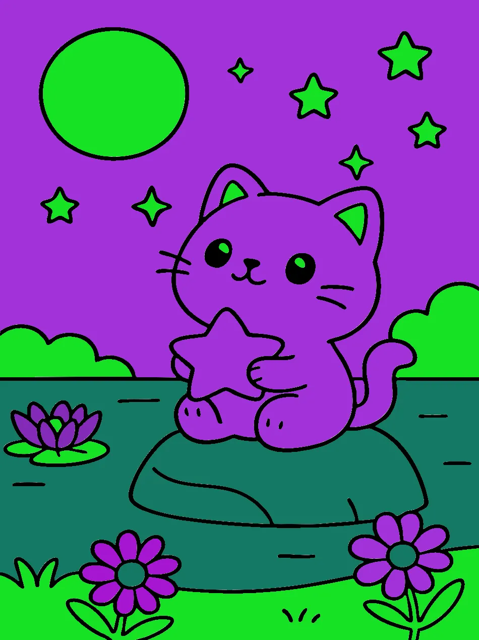 gato kalwai – Desenho Colorido Online para Pintar e Imprimir | Jogo de Colorir Grátis no Mundo dos Jogos - Imagem Destacada